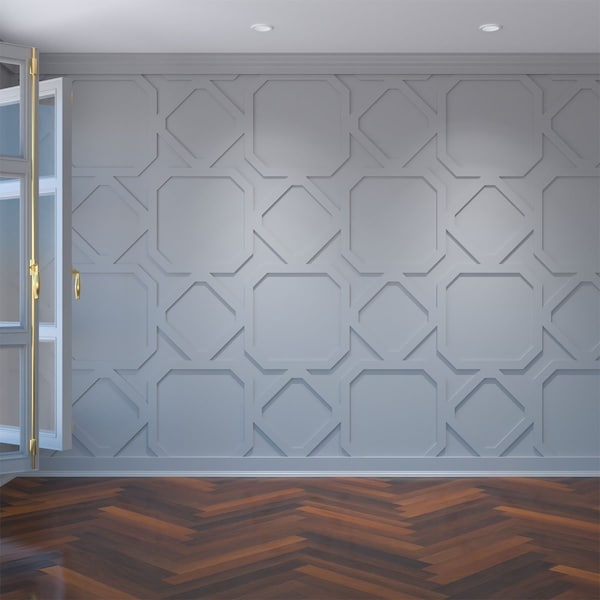 Ekena Millwork Large Lockhart Decorative Fretwork Wall Panels in Architectural PVC, 39 7/8"W x 23 3/8"H x 3/8"T WALP24X24LKH - main